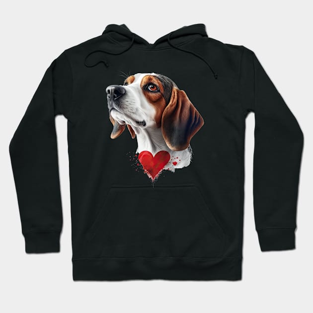 Beagle Valentine's Day Hoodie by JayD World